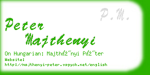 peter majthenyi business card